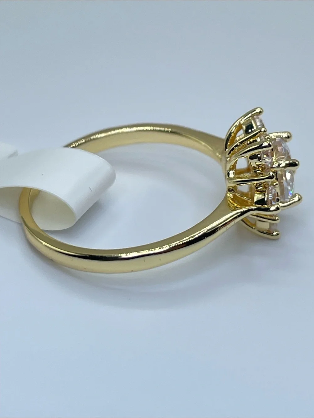 Swarovski Crystal Elements White Swarovski Elements Floral Halo Ring Size 8